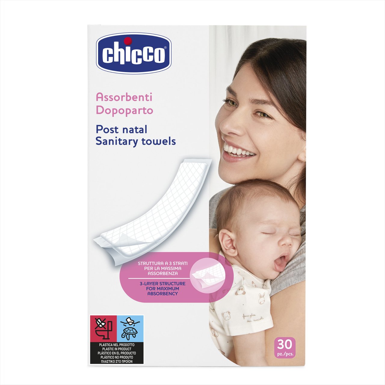 CHICCO ASSORBENTI DOPOPARTO A 3 STRATI x 2 pz