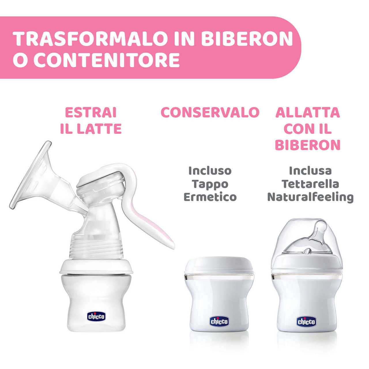 CHICCO TIRALATTE MANUALE NATURALFEELING