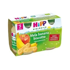 HIPP OMO MELA BANANA E BISCOTTO 2X125G