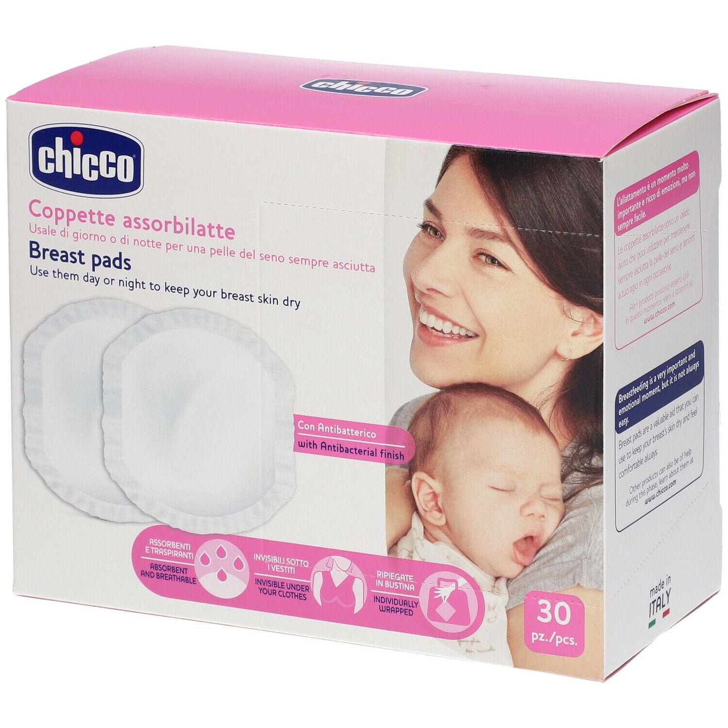 CHICCO COPPETTE ASSORBILATTE CON ANTIBATTERICO