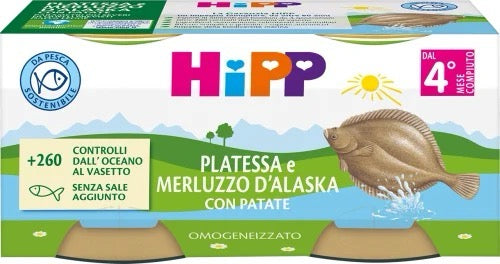 HIPP OMO PLATESSA MERLUZZO CON PATATE 2X80G