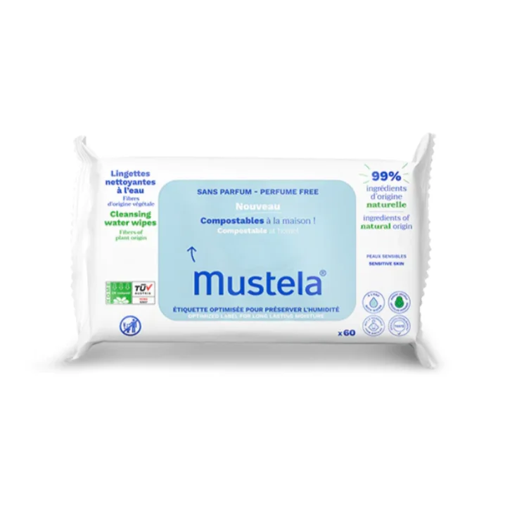 MUSTELA SALVIETTE COMPOSTABILI SENZA PROFUMO x 2 pz