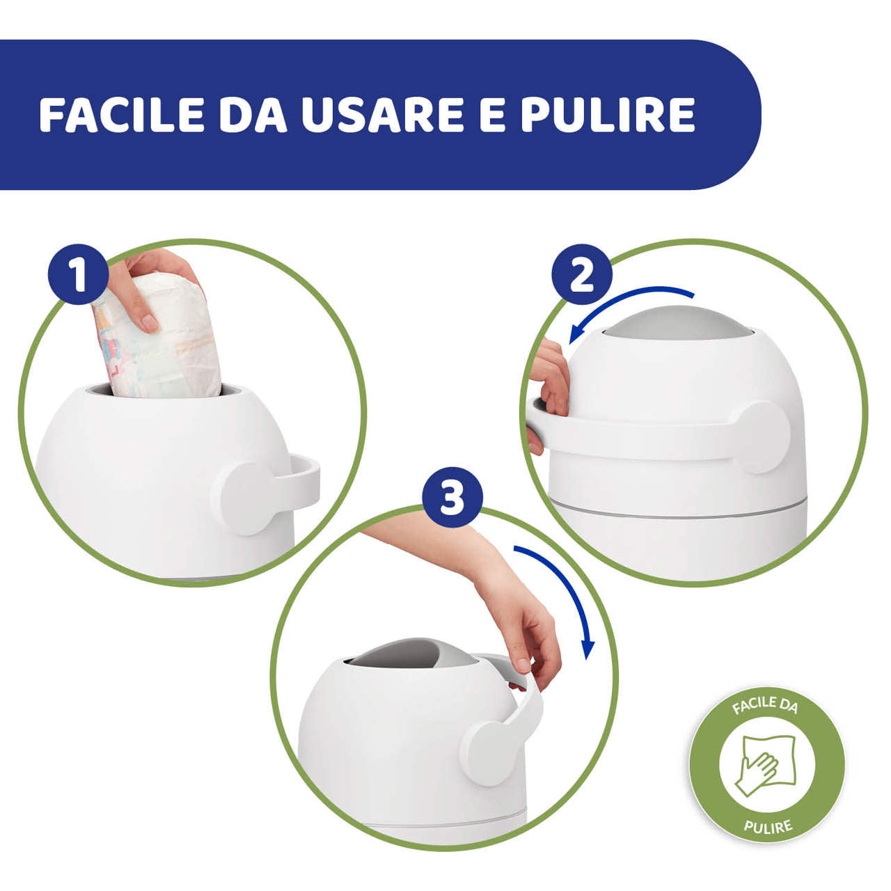 Chicco Mangia Pannolini - Contenitore Antiodore, Lavabile, Per Fino A 30 Pannolini - Foto 6