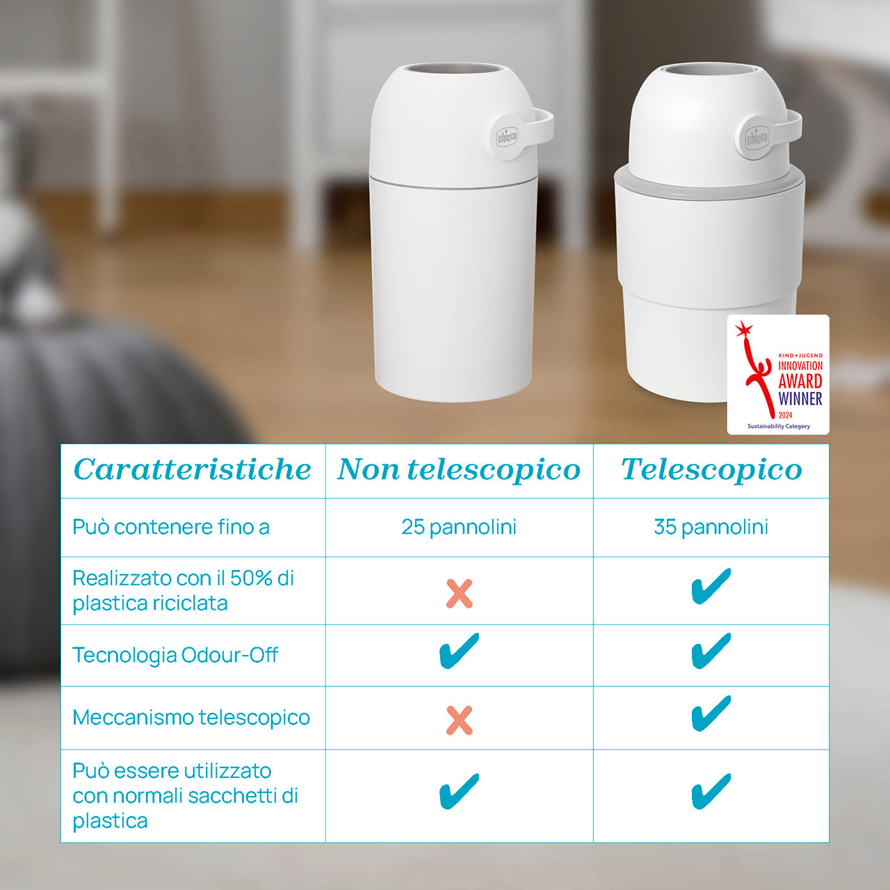 CHICCO MANGIA PANNOLINI TELESCOPICO