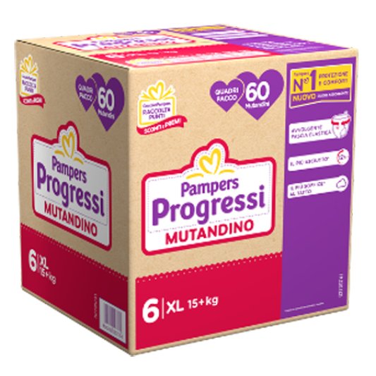 PAMPERS QUADRI PROGRESSI MUTANDINA TG.6