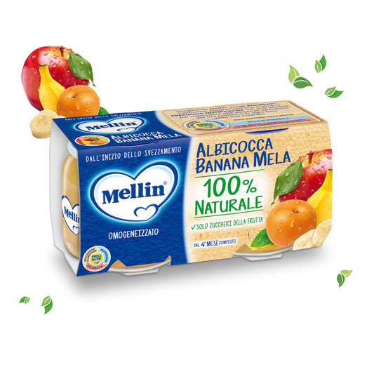 MELLIN OMO ALBICOCCA BANANA MELA 2X100G