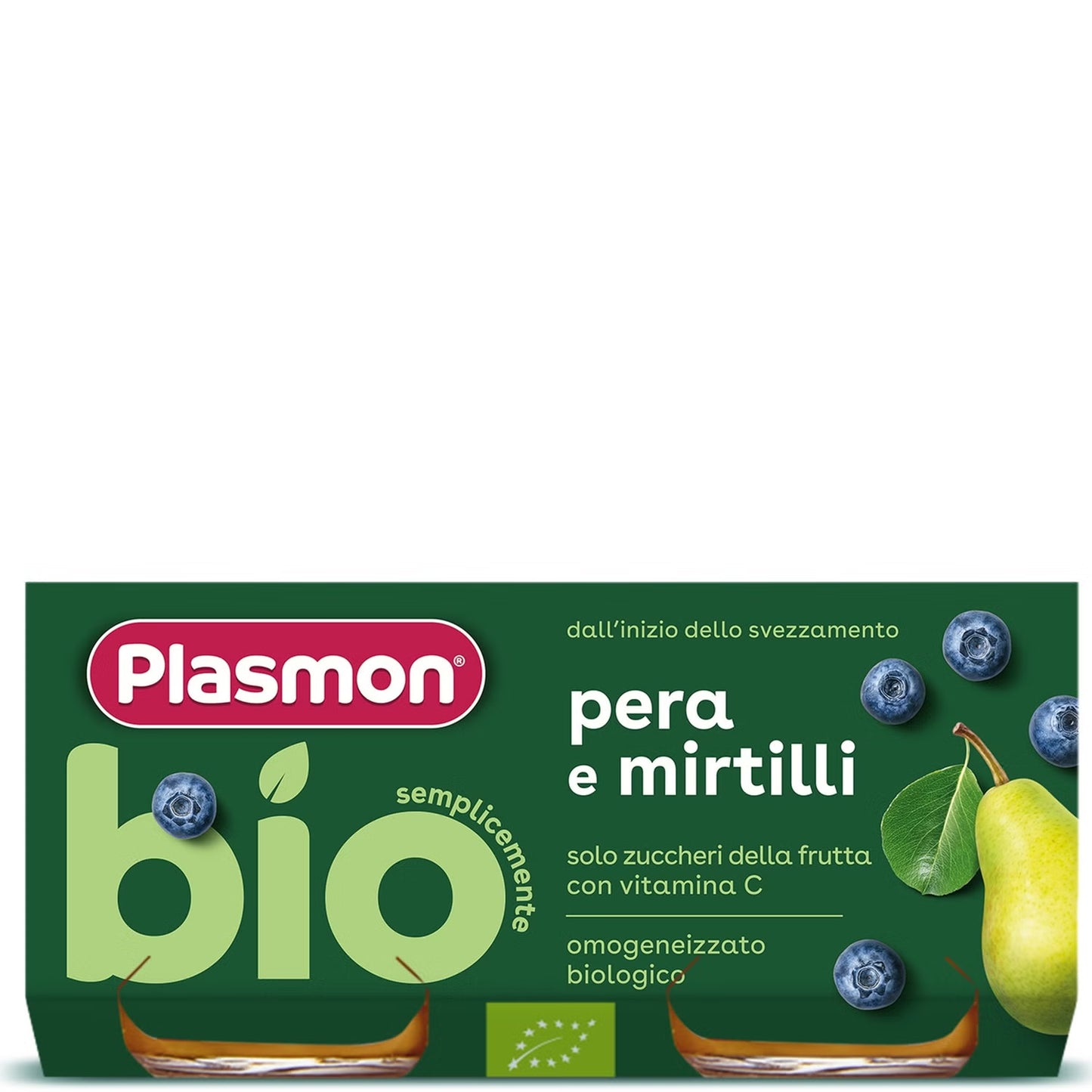 PLASMON OMO BIO PERA E MIRTILLI 2X80G